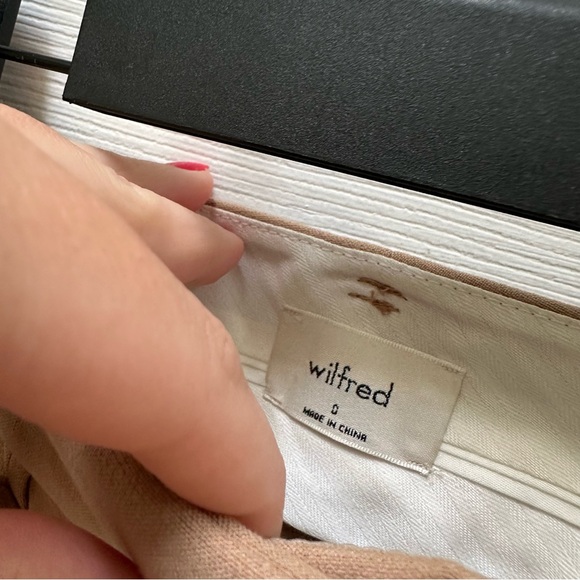 Aritzia Wilfred The Effortless Pant Wide-Leg Trousers tan Camel 0 - Picture 3 of 7